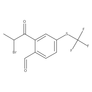 2-(2-Bromopropanoyl)-4-(trifluoromethylthio)benzaldehyde Structure