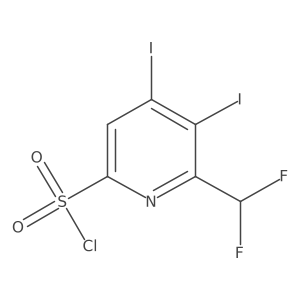 2-(Difluoromethyl)-3,4-diiodopyridine-6-sulfonyl chloride Structure