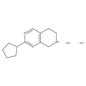 2-(Pyrrolidin-1-yl)-5,6,7,8-tetrahydropyrido[3,4-d]pyrimidine dihydrochloride结构式