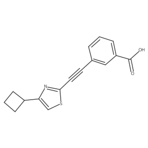 3-[2-(4-Cyclobutyl-1,3-thiazol-2-yl)ethynyl]benzoic acid结构式