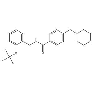 6-((tetrahydro-2H-pyran-4-yl)oxy)-N-(2-(trifluoromethoxy)benzyl)nicotinamide Structure