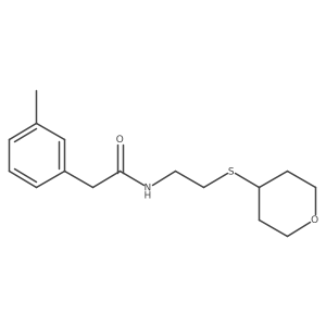 N-(2-((tetrahydro-2H-pyran-4-yl)thio)ethyl)-2-(m-tolyl)acetamide Structure