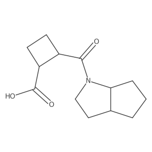 2-{Octahydrocyclopenta[b]pyrrole-1-carbonyl}cyclobutane-1-carboxylic acid结构式
