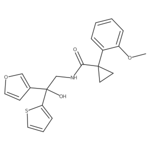 N-(2-(furan-3-yl)-2-hydroxy-2-(thiophen-2-yl)ethyl)-1-(2-methoxyphenyl)cyclopropanecarboxamide结构式