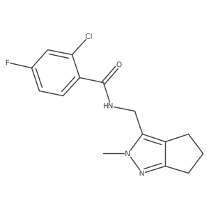 2-chloro-4-fluoro-N-((2-methyl-2,4,5,6-tetrahydrocyclopenta[c]pyrazol-3-yl)methyl)benzamide Structure