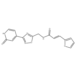 (E)-3-(furan-2-yl)-N-((3-(2-oxo-1,2-dihydropyridin-4-yl)-1,2,4-oxadiazol-5-yl)methyl)acrylamide结构式