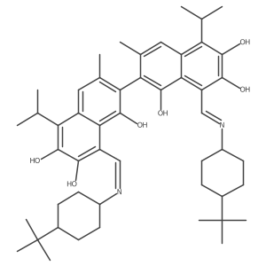[2,2a(2)-Binaphthalene]-7,7a(2)(8H,8a(2)H)-dione, 8,8a(2)-bis[[[4-(1,1-dimethylethyl)cyclohexyl]amino]methylene]-1,1a(2),6,6a(2)-tetrahydroxy-3,3a(2)-dimethyl-5,5a(2)-bis(1-methylethyl)- Structure