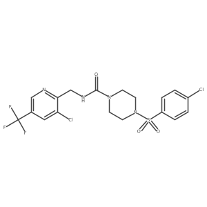 N-{[3-chloro-5-(trifluoromethyl)pyridin-2-yl]methyl}-4-(4-chlorobenzenesulfonyl)piperazine-1-carboxamide Structure