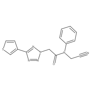 N-(cyanomethyl)-N-phenyl-2-[5-(thiophen-3-yl)-2H-1,2,3,4-tetrazol-2-yl]acetamide结构式
