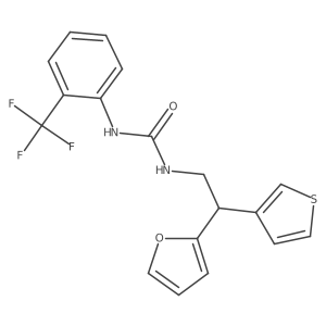 3-[2-(Furan-2-yl)-2-(thiophen-3-yl)ethyl]-1-[2-(trifluoromethyl)phenyl]urea Structure