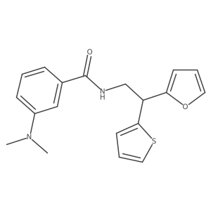 3-(dimethylamino)-N-[2-(furan-2-yl)-2-(thiophen-2-yl)ethyl]benzamide结构式
