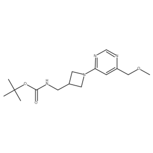 tert-butyl N-({1-[6-(methoxymethyl)pyrimidin-4-yl]azetidin-3-yl}methyl)carbamate结构式