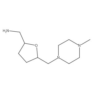 rac-[(2R,5S)-5-[(4-methylpiperazin-1-yl)methyl]oxolan-2-yl]methanamine结构式