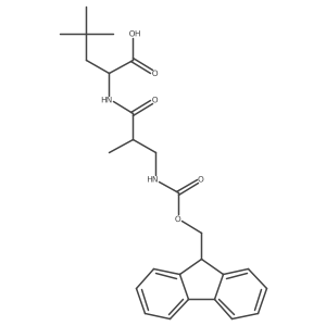 2-[3-({[(9H-fluoren-9-yl)methoxy]carbonyl}amino)-2-methylpropanamido]-4,4-dimethylpentanoic acid Structure