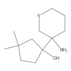 1-(3-Aminothian-3-yl)-3,3-dimethylcyclopentan-1-ol结构式