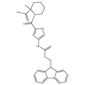 1-[5-({[(9H-fluoren-9-yl)methoxy]carbonyl}amino)-1H-1,2,4-triazole-3-carbonyl]-2-methylpiperidine-2-carboxylic acid Structure