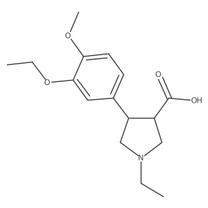 4-(3-Ethoxy-4-methoxyphenyl)-1-ethylpyrrolidine-3-carboxylic acid Structure