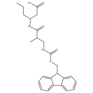 3-[3-({[(9H-fluoren-9-yl)methoxy]carbonyl}amino)-2-methylpropanamido]hexanoic acid结构式