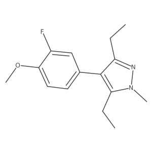 3,5-diethyl-4-(3-fluoro-4-methoxyphenyl)-1-methyl-1H-pyrazole Structure