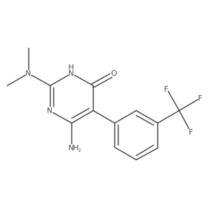 6-Amino-2-(dimethylamino)-5-[3-(trifluoromethyl)phenyl]-3,4-dihydropyrimidin-4-one结构式
