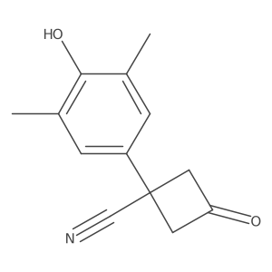 1-(4-Hydroxy-3,5-dimethylphenyl)-3-oxocyclobutane-1-carbonitrile结构式