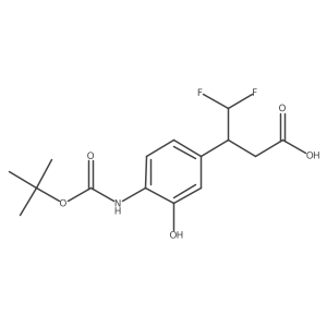 3-(4-{[(Tert-butoxy)carbonyl]amino}-3-hydroxyphenyl)-4,4-difluorobutanoic acid结构式