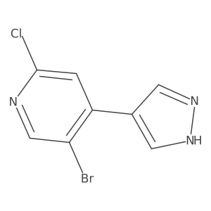 5-bromo-2-chloro-4-(1H-pyrazol-4-yl)pyridine结构式