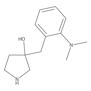 3-{[2-(Dimethylamino)phenyl]methyl}pyrrolidin-3-ol结构式