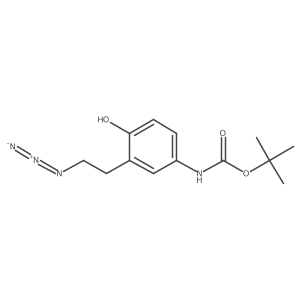 tert-butyl N-[3-(2-azidoethyl)-4-hydroxyphenyl]carbamate结构式