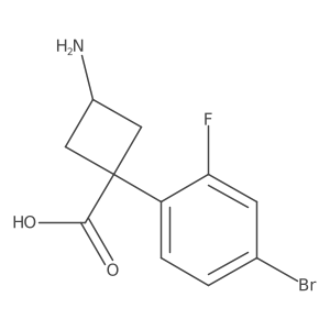 3-Amino-1-(4-bromo-2-fluorophenyl)cyclobutane-1-carboxylic acid结构式