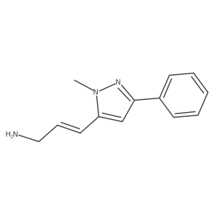 3-(1-methyl-3-phenyl-1H-pyrazol-5-yl)prop-2-en-1-amine结构式