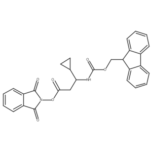 1,3-dioxo-2,3-dihydro-1H-isoindol-2-yl 3-cyclopropyl-3-({[(9H-fluoren-9-yl)methoxy]carbonyl}amino)propanoate Structure