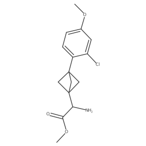 Methyl 2-amino-2-[3-(2-chloro-4-methoxyphenyl)-1-bicyclo[1.1.1]pentanyl]acetate结构式