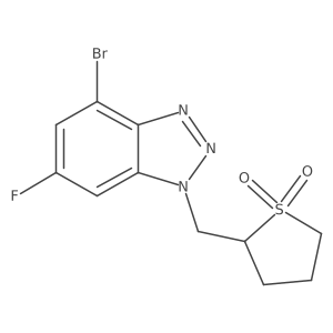 2-[(4-bromo-6-fluoro-1H-1,2,3-benzotriazol-1-yl)methyl]-1lambda6-thiolane-1,1-dione结构式