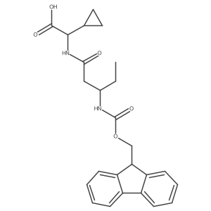 2-cyclopropyl-2-[(3R)-3-({[(9H-fluoren-9-yl)methoxy]carbonyl}amino)pentanamido]acetic acid Structure