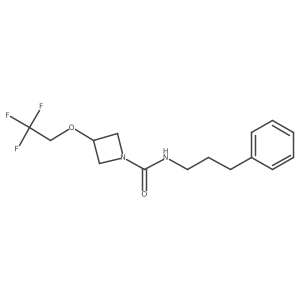 N-(3-phenylpropyl)-3-(2,2,2-trifluoroethoxy)azetidine-1-carboxamide结构式