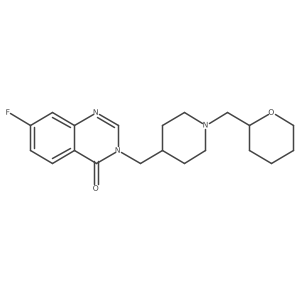 7-Fluoro-3-({1-[(oxan-2-yl)methyl]piperidin-4-yl}methyl)-3,4-dihydroquinazolin-4-one结构式
