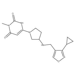 (S)-6-(3-(((3-Cyclopropylisoxazol-4-yl)methyl)amino)pyrrolidin-1-yl)-3-methylpyrimidine-2,4(1H,3H)-dione结构式