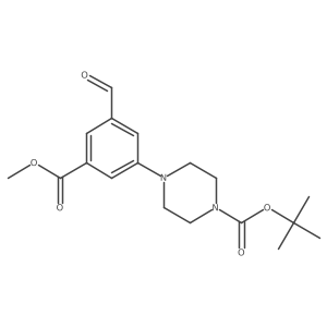 Tert-butyl 4-[3-formyl-5-(methoxycarbonyl)phenyl]piperazine-1-carboxylate结构式
