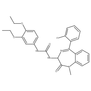 3-(3,4-diethoxyphenyl)-1-[5-(2-fluorophenyl)-1-methyl-2-oxo-2,3-dihydro-1H-1,4-benzodiazepin-3-yl]urea Structure