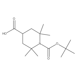 1-[(Tert-butoxy)carbonyl]-2,2,6,6-tetramethylpiperidine-4-carboxylic acid结构式
