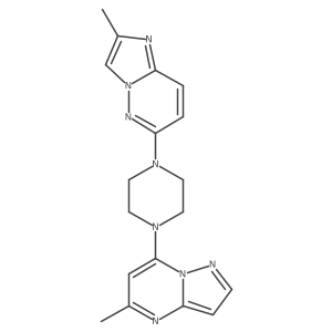1-{2-Methylimidazo[1,2-b]pyridazin-6-yl}-4-{5-methylpyrazolo[1,5-a]pyrimidin-7-yl}piperazine Structure
