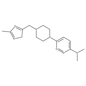 N,N-dimethyl-6-{4-[(3-methyl-1,2,4-oxadiazol-5-yl)methyl]piperazin-1-yl}pyridazin-3-amine Structure