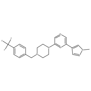 2-(1-methyl-1H-pyrazol-4-yl)-6-(4-{[4-(trifluoromethyl)phenyl]methyl}piperazin-1-yl)pyrazine结构式