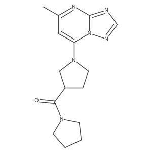 1-{5-Methyl-[1,2,4]triazolo[1,5-a]pyrimidin-7-yl}-3-(pyrrolidine-1-carbonyl)pyrrolidine结构式