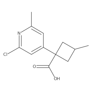 1-(2-Chloro-6-methylpyridin-4-yl)-3-methylcyclobutane-1-carboxylic acid Structure