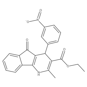 ethyl 2-methyl-4-(3-nitrophenyl)-5-oxo-4,5-dihydro-1H-indeno[1,2-b]pyridine-3-carboxylate结构式