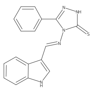 4-((1H-Indol-3-ylmethylene)amino)-5-phenyl-4H-1,2,4-triazole-3-thiol Structure