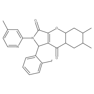 1-(2-fluorophenyl)-6,7-dimethyl-2-(4-methylpyridin-2-yl)-4a,5,6,7,8,8a-hexahydro-1H-chromeno[2,3-c]pyrrole-3,9-dione Structure