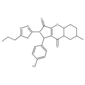1-(4-hydroxyphenyl)-7-methyl-2-(5-propyl-1,3,4-thiadiazol-2-yl)-4a,5,6,7,8,8a-hexahydro-1H-chromeno[2,3-c]pyrrole-3,9-dione Structure